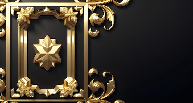 Luxury Gold Banner with copy space for traditional Festive Celebration Greetings Generative AI