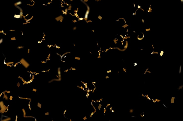 Photo luxury gold confetti particles overlay