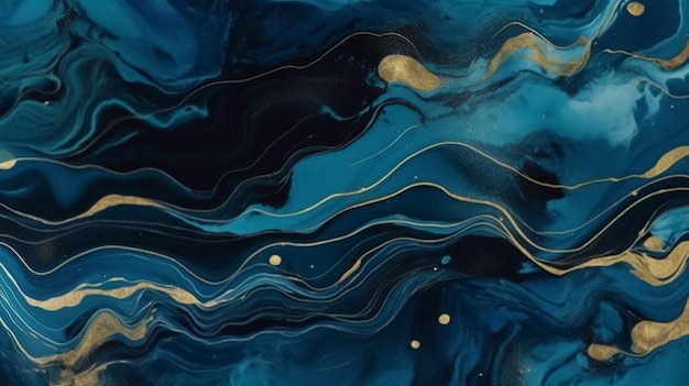 luxury gold and dark Blue marble texture