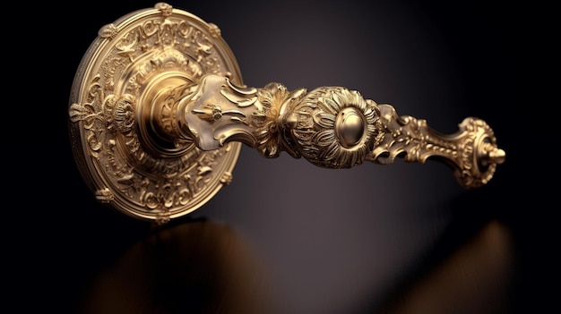 Photo luxury gold door handle ai generative