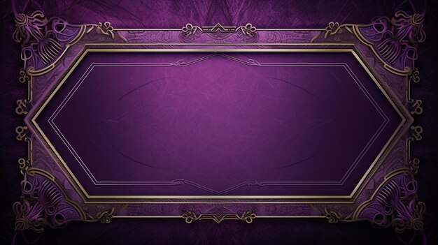 luxury gold frame on dark purple background