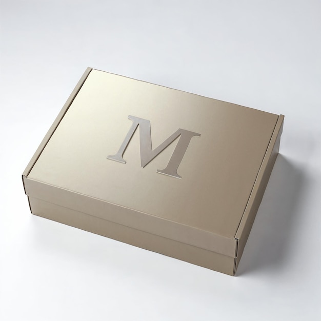 luxury gold gift box with letter m logo