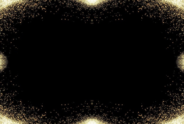 Photo luxury gold glitter sparkle light powder confetti frame round border