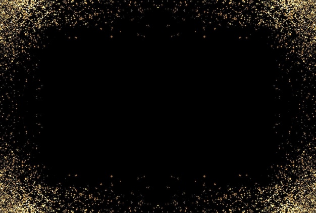 luxury gold glitter sparkle light powder confetti frame round border