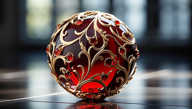 Photo luxury gold ornament reflects elegance and old fashioned glamour generated by ai