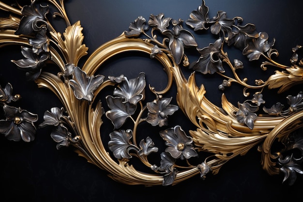 luxury gold ornaments on black