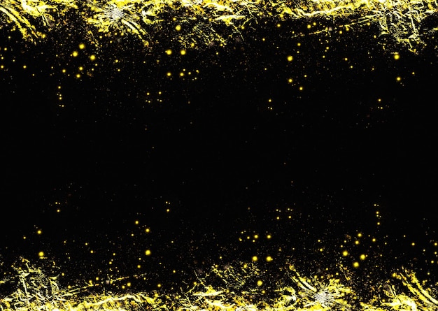 luxury gold paint splash granules platter on black background