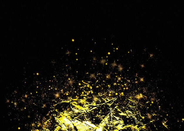 luxury gold paint splash granules platter on black background