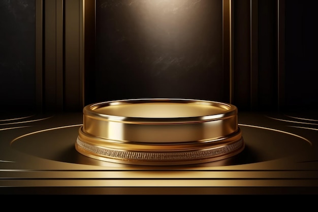 Luxury gold podium backgrounds stage for product presentation display