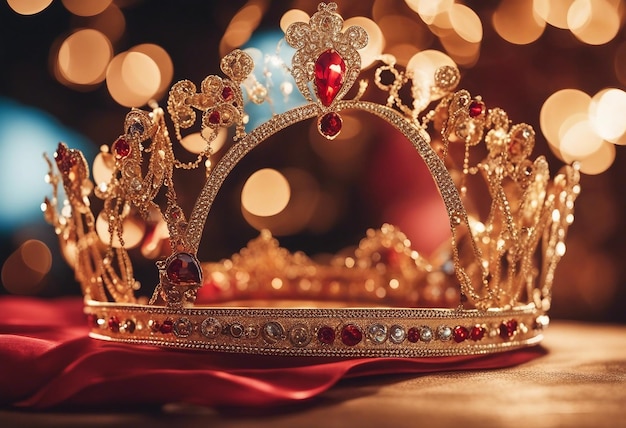 Роскошная золотая королева корона Реалистический творческий концептуальный символ имперской власти