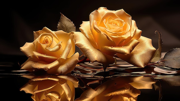 Photo luxury gold roses background