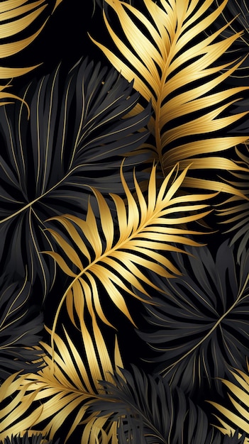 Luxury gold tropical leaves decoration