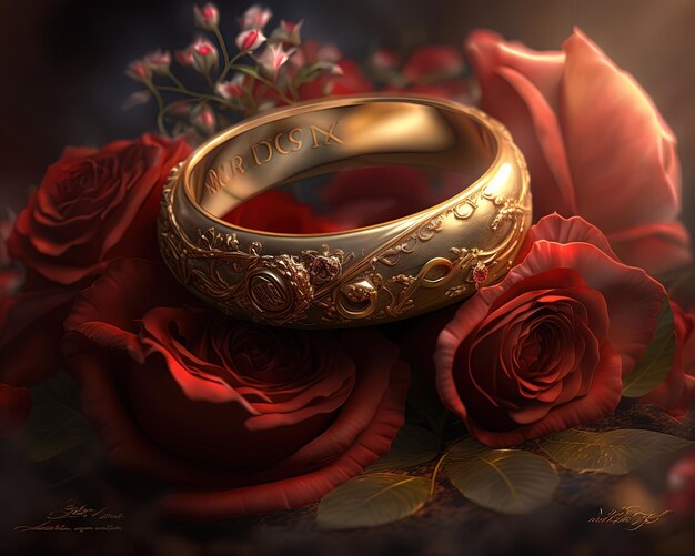 luxury gold wedding rings , ai generated