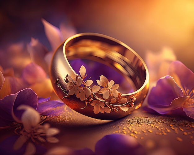 luxury gold wedding rings , ai generated