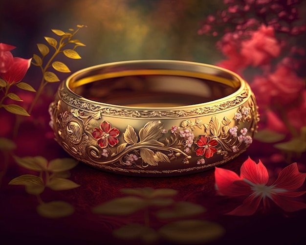 luxury gold wedding rings ai generated