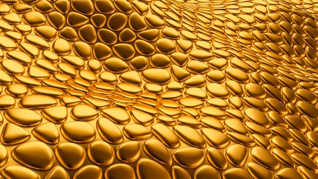 Luxury golden background with leather texture. 3d illustration, 3d rendering.