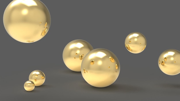 Luxury golden beads background pearls background 3D render