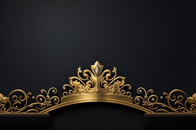 luxury golden crown shape on black