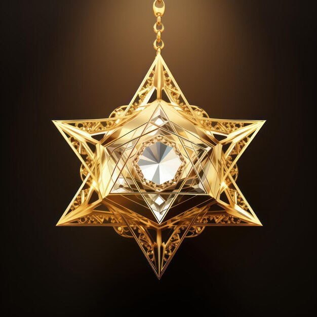 黄金とダイヤモンドの輝くダビデの星
