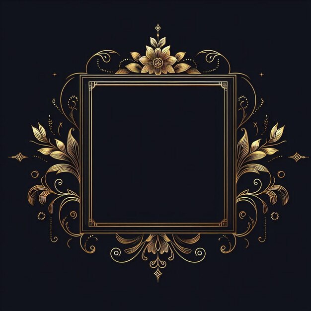 Luxury golden floral frame design elegant floral frame design