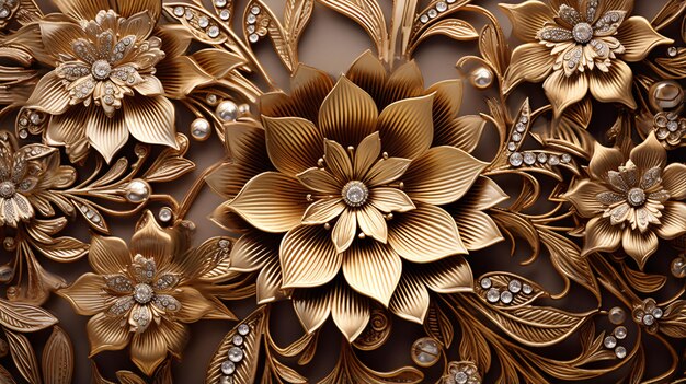 Luxury golden flower decorative background