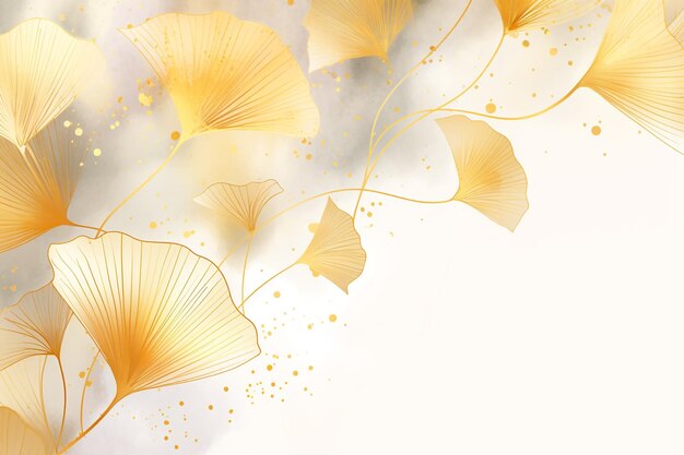 Luxury Golden Ginkgo leaves background