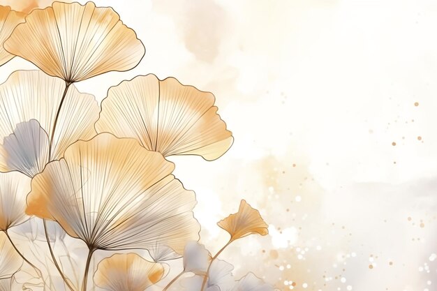 Luxury Golden Ginkgo leaves background