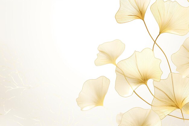 Photo luxury golden ginkgo leaves background