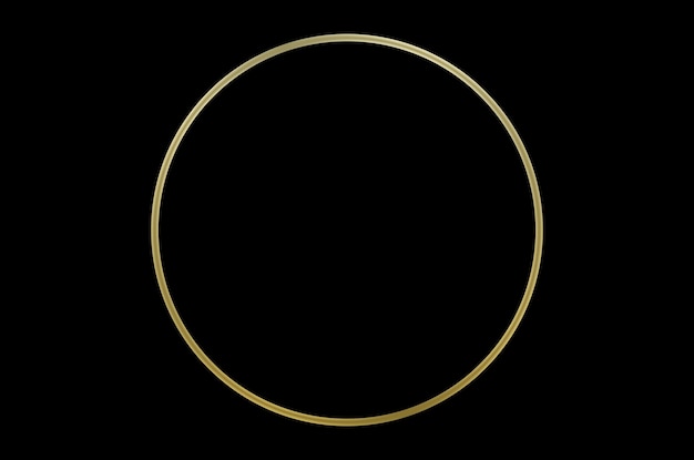 Luxury golden glossy border circle on black background