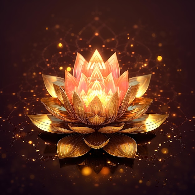 Luxury golden lotus wallpaper design