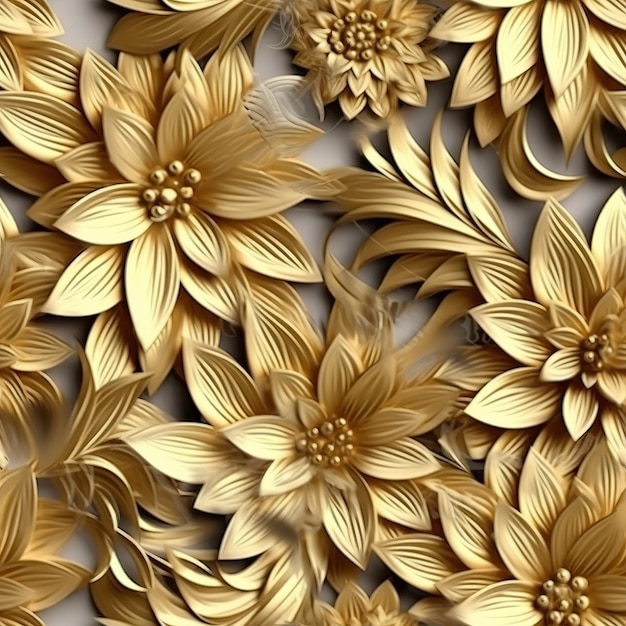 Luxury golden lotus wallpaper design