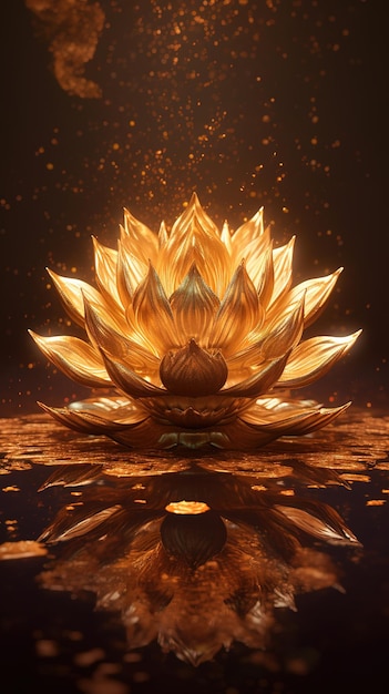 Luxury golden lotus wallpaper design