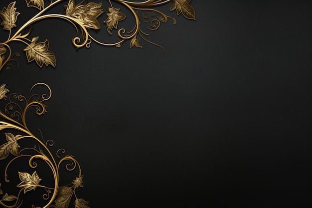 luxury golden ornaments on black