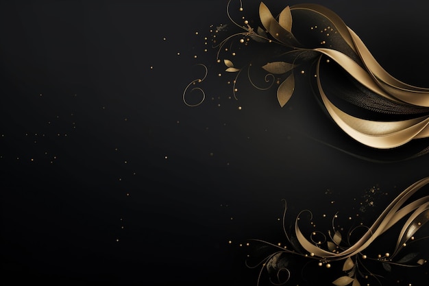 luxury golden ornaments on black