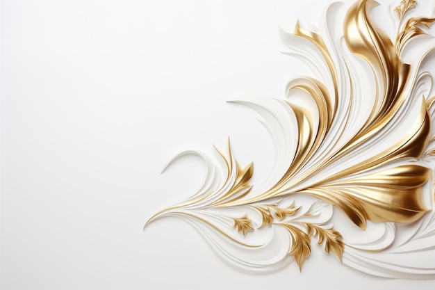 luxury golden ornaments on white