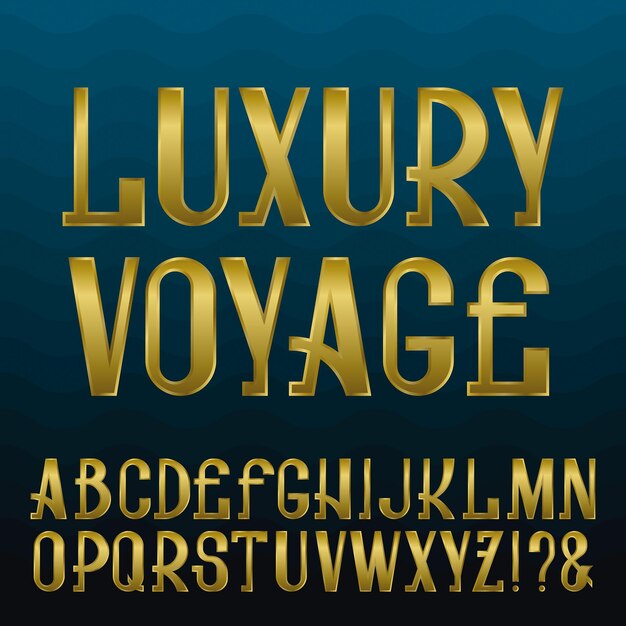 Luxury gradient fashion font effect vector