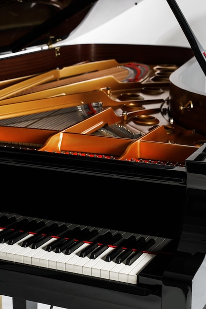 Luxury grand piano with open lid