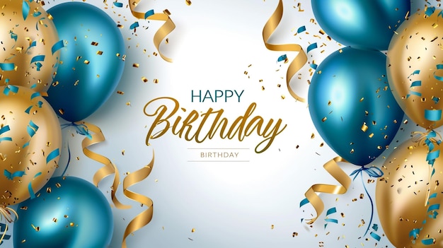 luxury happy birthday greeting template with balloon