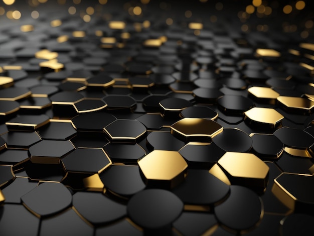 Luxury Hexagonal Abstract Black Metal Background