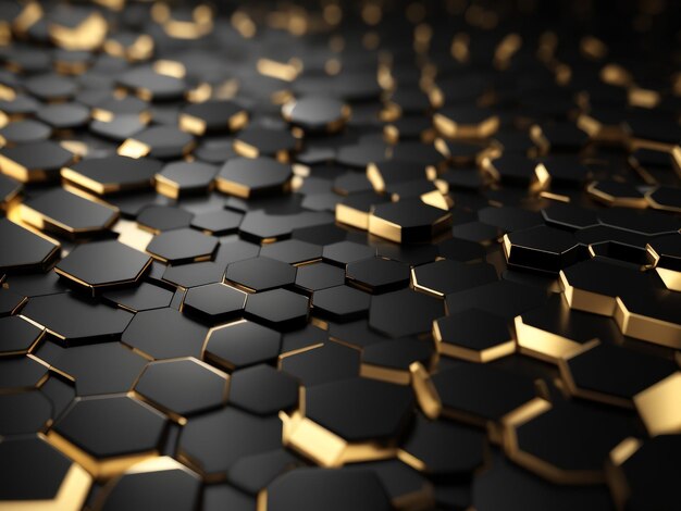 Luxury Hexagonal Abstract Black Metal Background