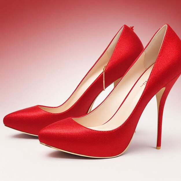 luxury high heel isolated on a red background