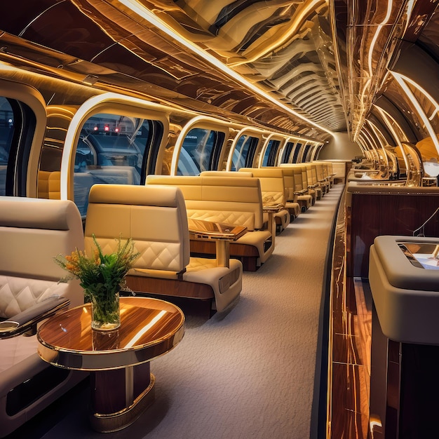 Luxury high speed train In Saudi Arabia firstclass carriage