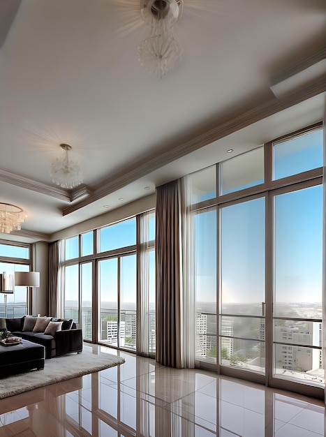 Luxury Hollywood Regency penthouse interior design