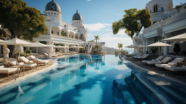 luxury hotel beautiful swimming pool