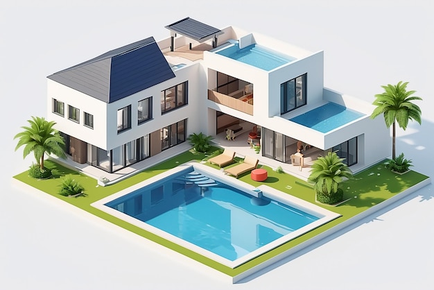 Дизайн роскошного дома с бассейном