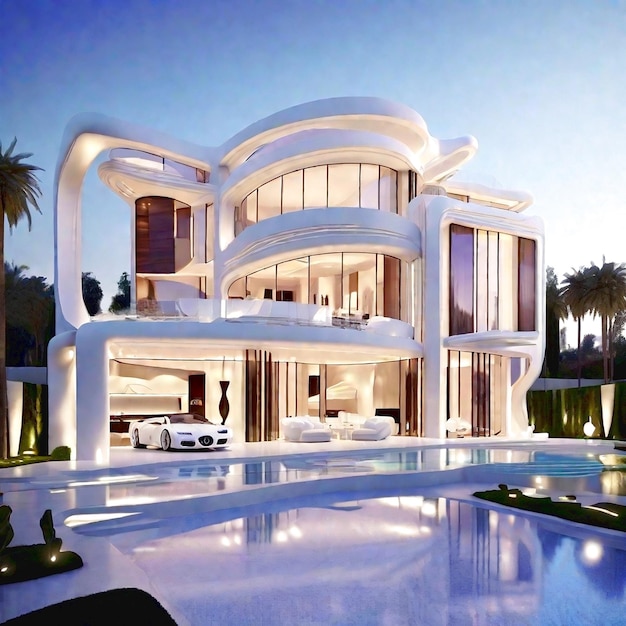 Photo luxury house generated ai