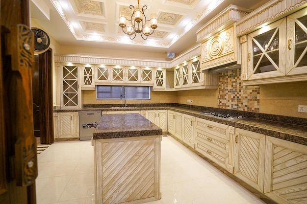 Luxury House Kitchen Premium Photo