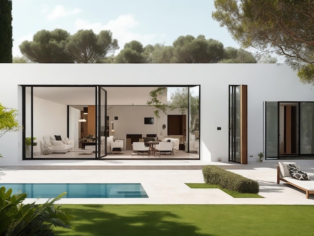 モダンなデザインとイタリア製家具を備えた高級住宅 Generative Ai