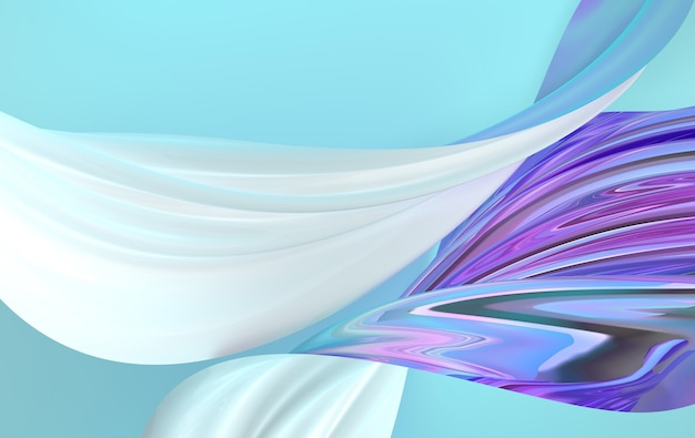 Luxury iridescent satin silk fabric in motion