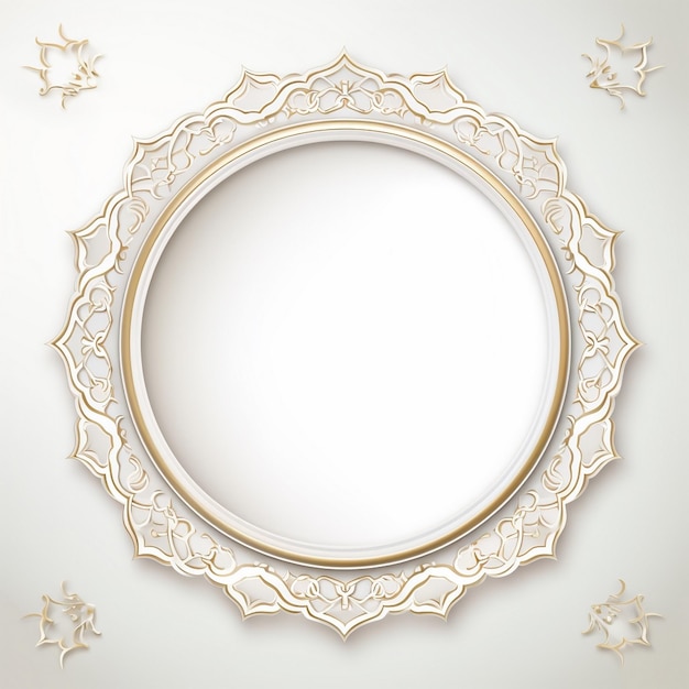 luxury islamic arabic ornate golden mirror frame floral and geometric patterns